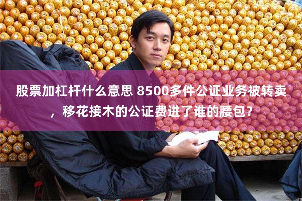 股票加杠杆什么意思 8500多件公证业务被转卖，移花接木的公证费进了谁的腰包？