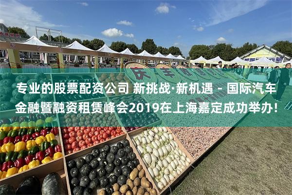 专业的股票配资公司 新挑战·新机遇 - 国际汽车金融暨融资租赁峰会2019在上海嘉定成功举办!