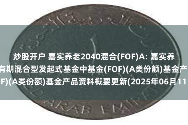 炒股开户 嘉实养老2040混合(FOF)A: 嘉实养老目标日期2040五年持有期混合型发起式基金中基金(FOF)(A类份额)基金产品资料概要更新(2025年06月11日)