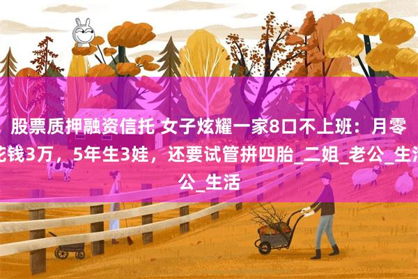 股票质押融资信托 女子炫耀一家8口不上班：月零花钱3万，5年生3娃，还要试管拼四胎_二姐_老公_生活