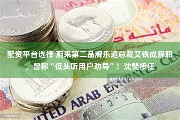 配资平台选择 蔚来第二品牌乐道总裁艾铁成辞职，曾称“低头听用户劝导”！沈斐接任